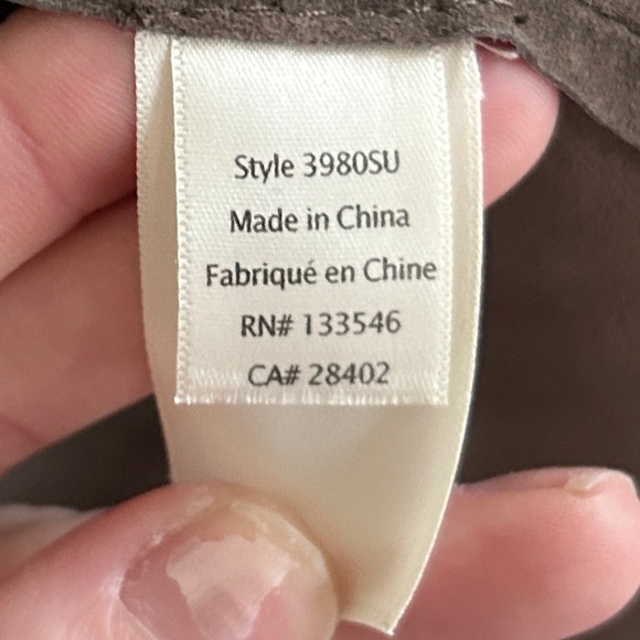 ECRU Brown Suede Perforated Button Down Overshirt Shacket Boho Western | Size L - Picture 15 of 16